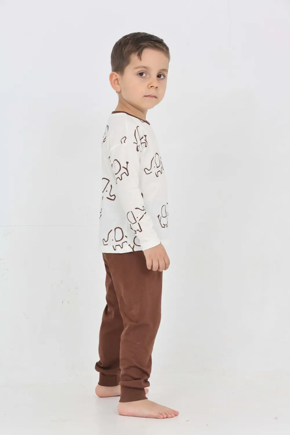 Toontoy Erkek Çocuk Fil Pano Baskılı Pijama Takım