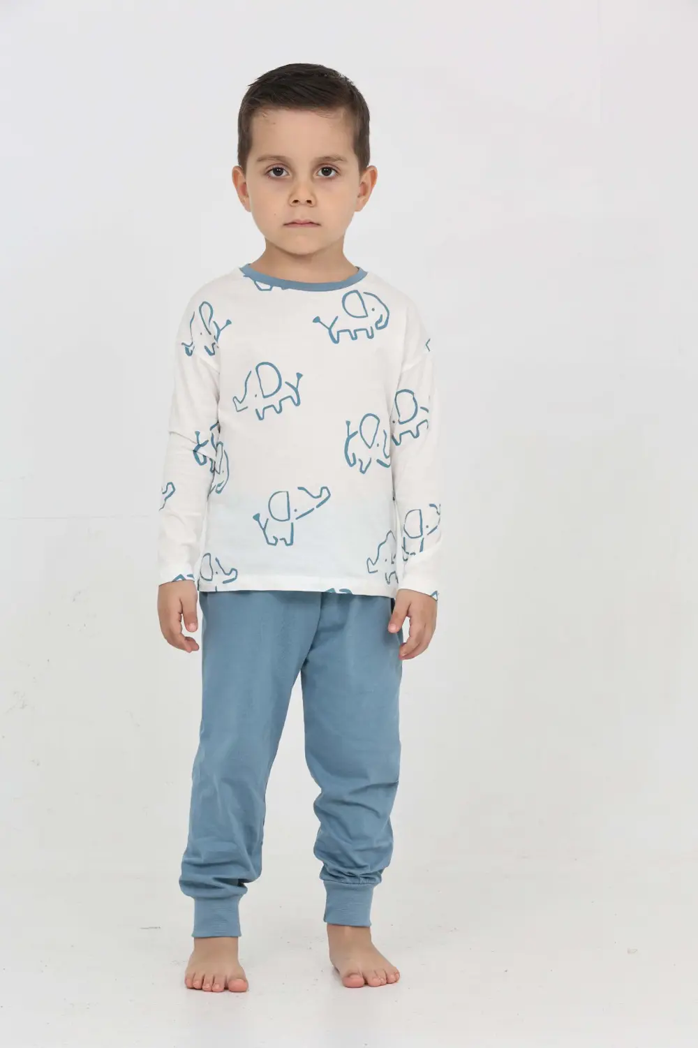 Toontoy Erkek Çocuk Fil Pano Baskılı Pijama Takım