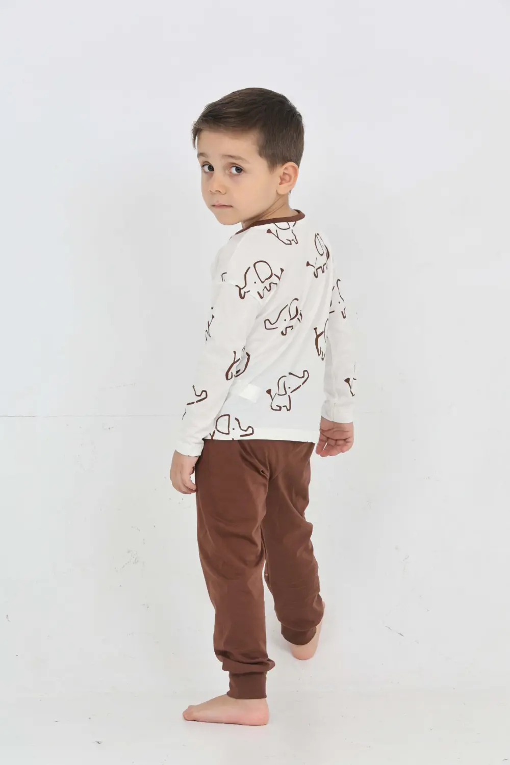 Toontoy Erkek Çocuk Fil Pano Baskılı Pijama Takım