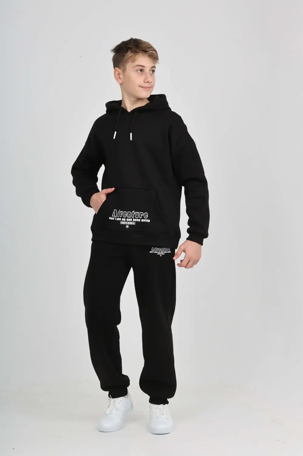 Toontoy Erkek Çocuk Kanguru Cep Baskılı Eşofman Takım