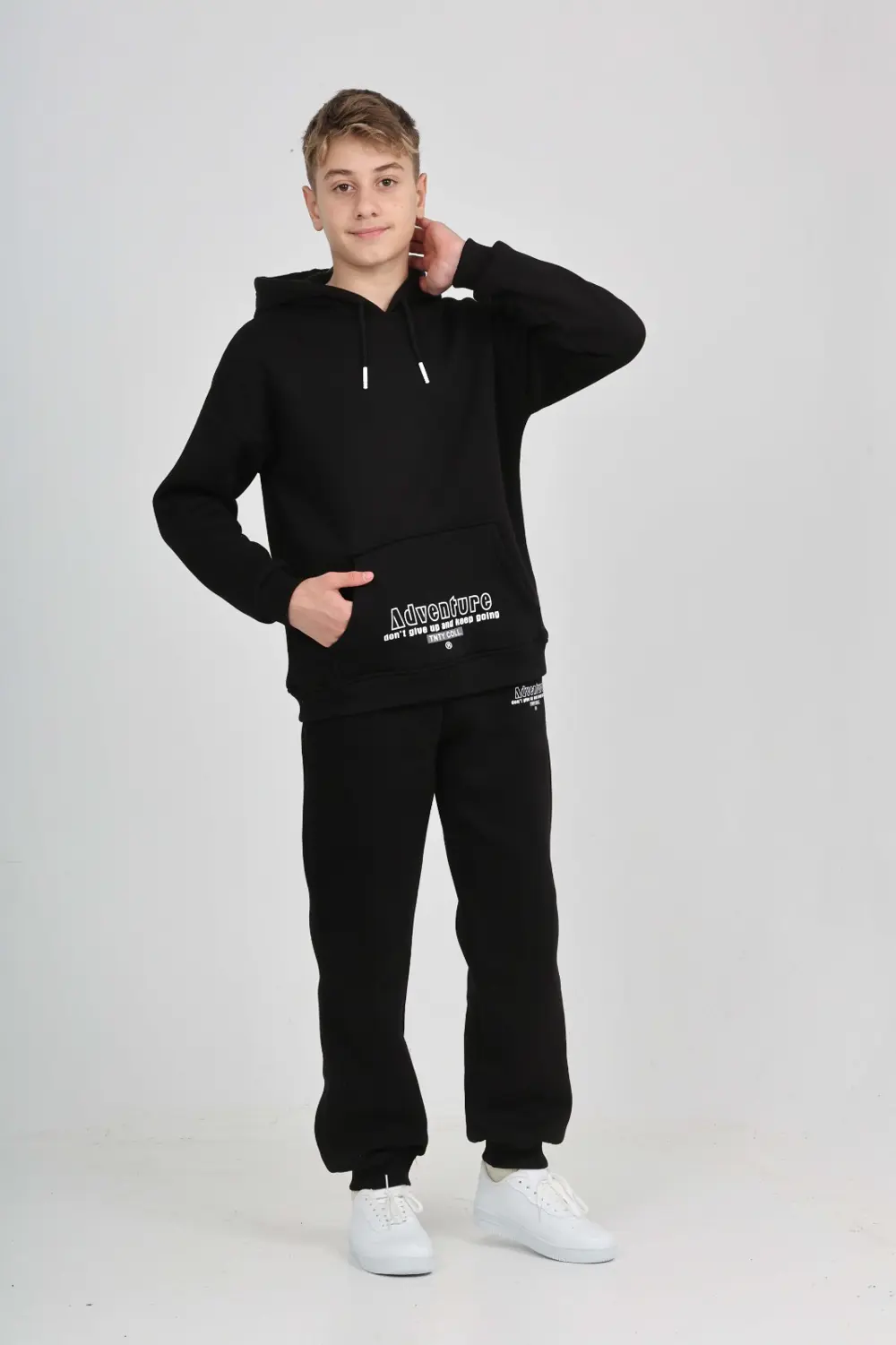 Toontoy Erkek Çocuk Kanguru Cep Baskılı Eşofman Takım