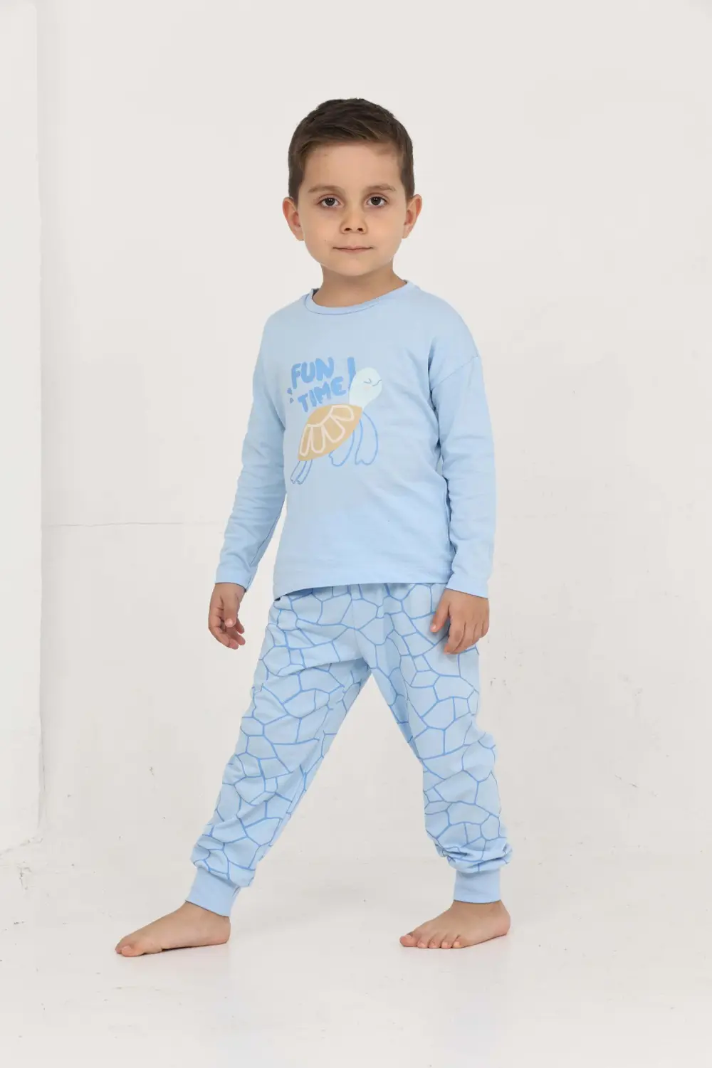 Toontoy Erkek Çocuk Kaplumbağa Baskılı Pijama Takım