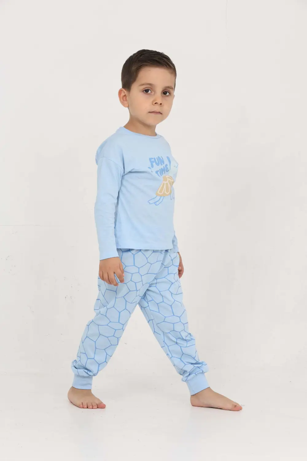 Toontoy Erkek Çocuk Kaplumbağa Baskılı Pijama Takım