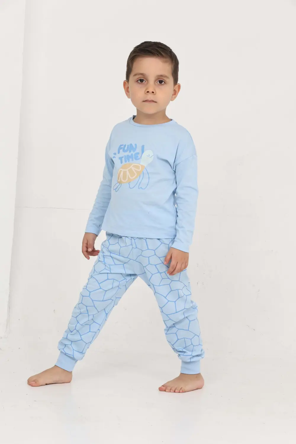 Toontoy Erkek Çocuk Kaplumbağa Baskılı Pijama Takım