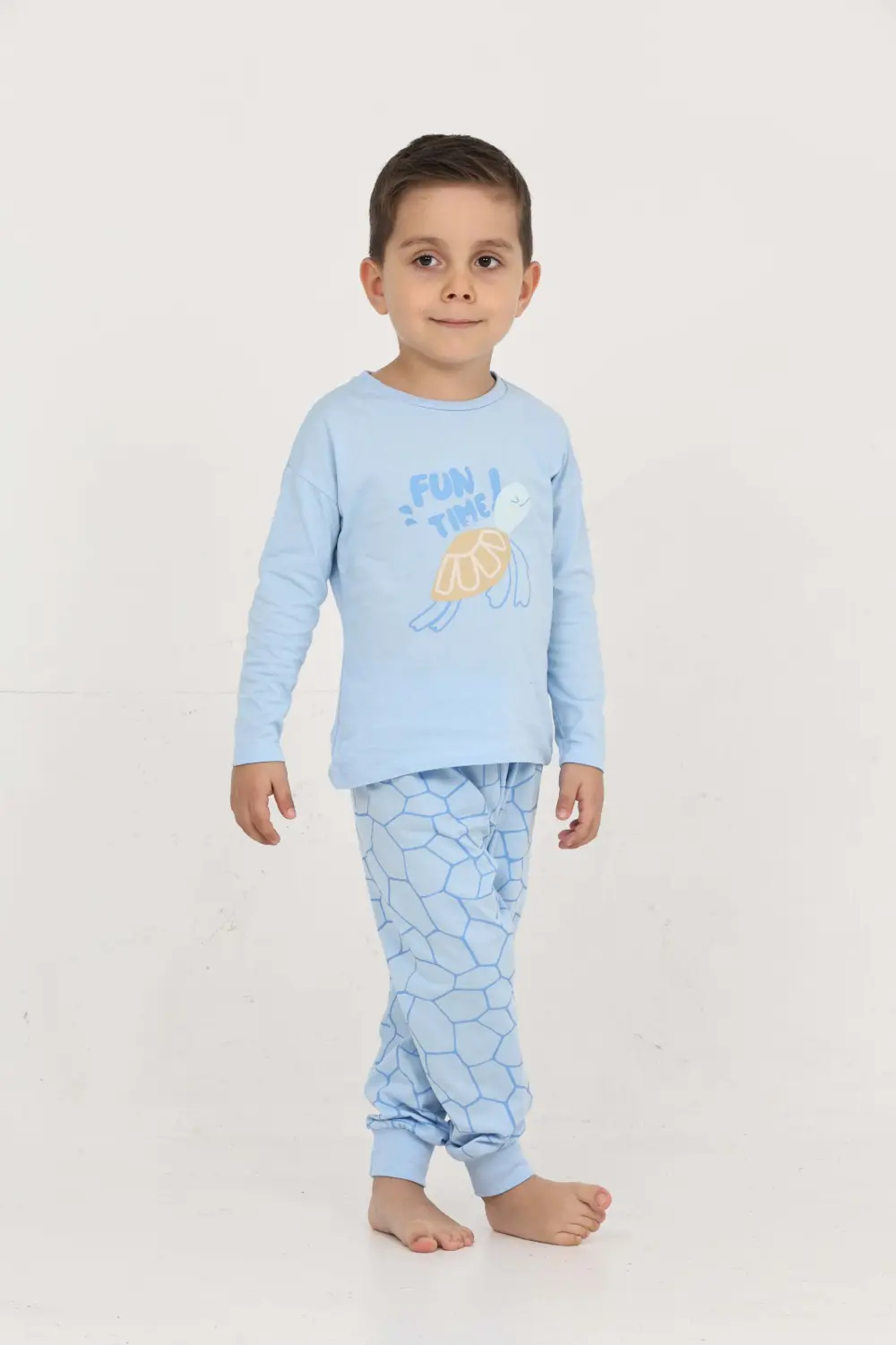 Toontoy Erkek Çocuk Kaplumbağa Baskılı Pijama Takım