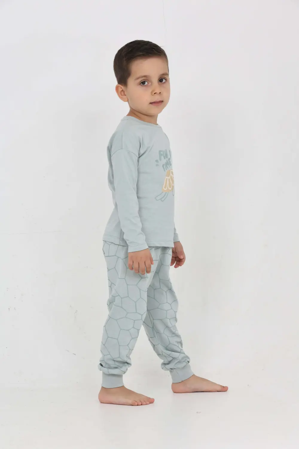 Toontoy Erkek Çocuk Kaplumbağa Baskılı Pijama Takım