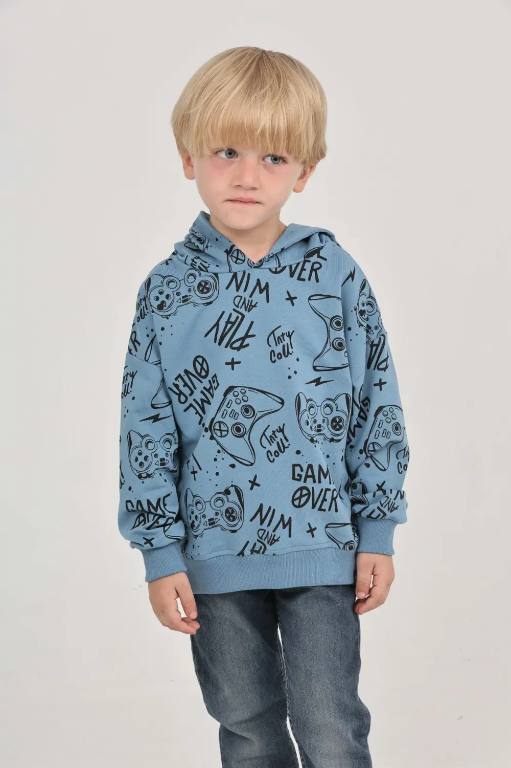 Toontoy Erkek Çocuk Oyun Baskılı Sweatshirt