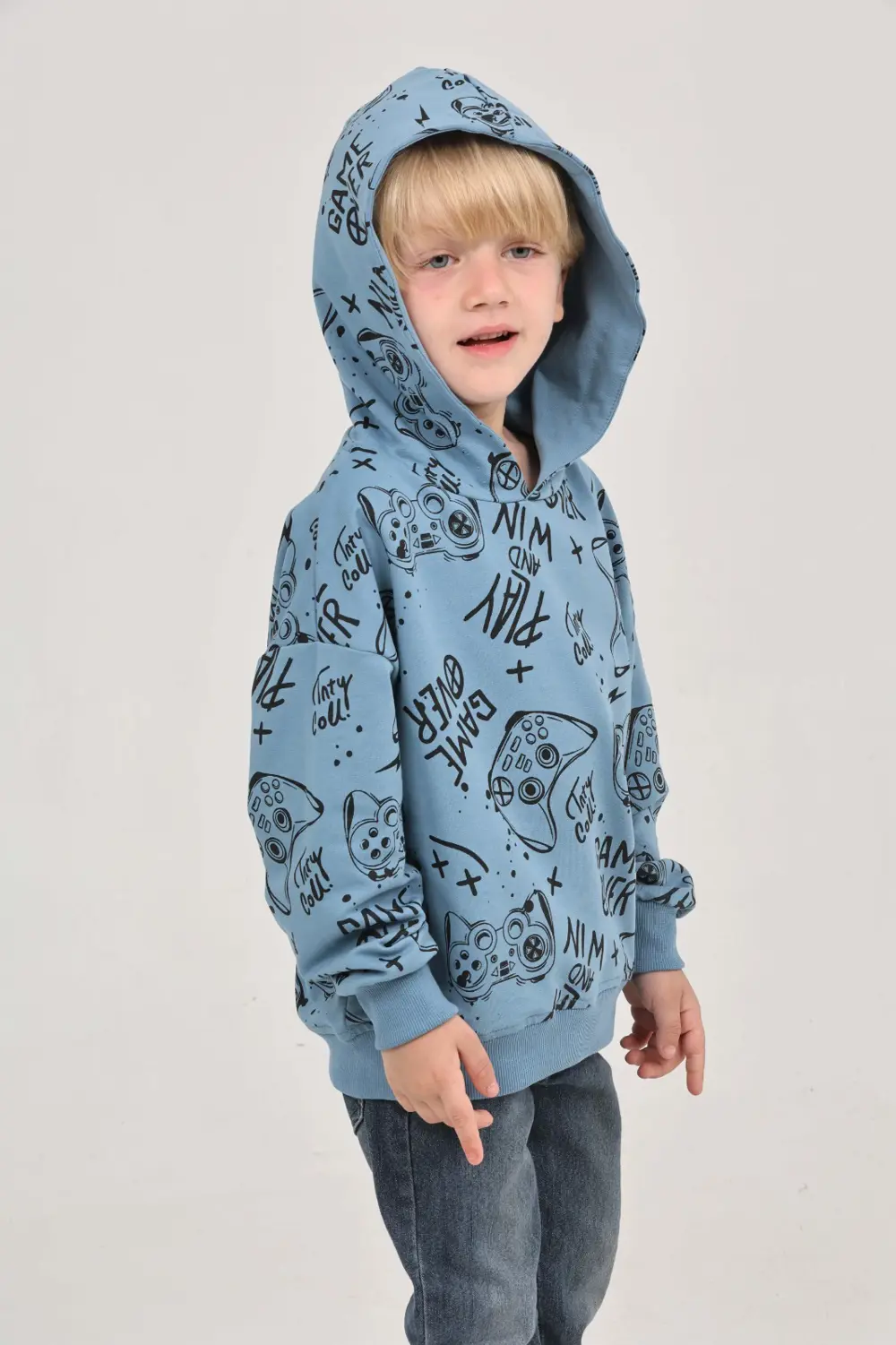 Toontoy Erkek Çocuk Oyun Baskılı Sweatshirt