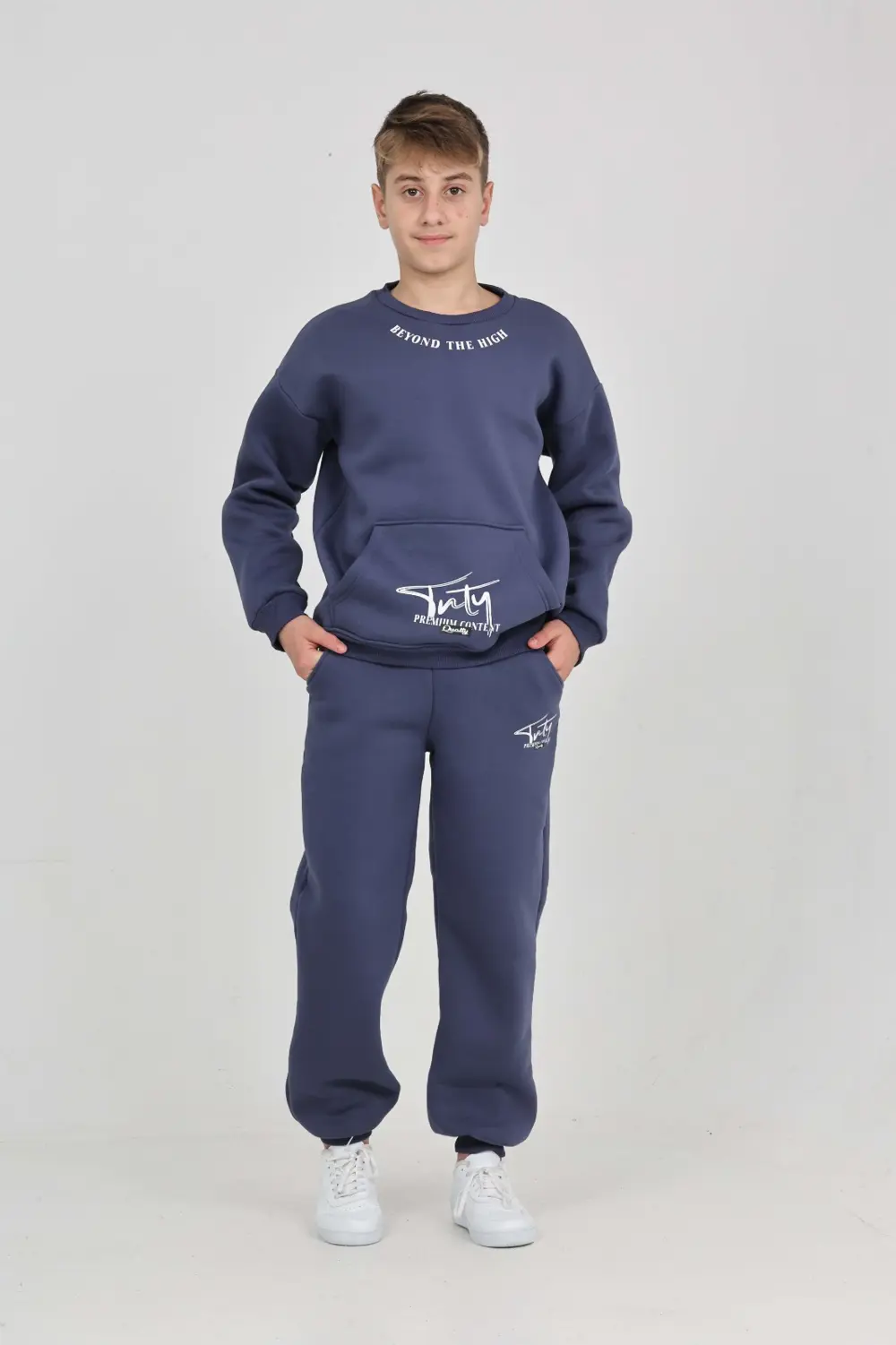 Toontoy Erkek Çocuk Relax Fit Bisiklet Yaka Cepli  Baskılı Sweats