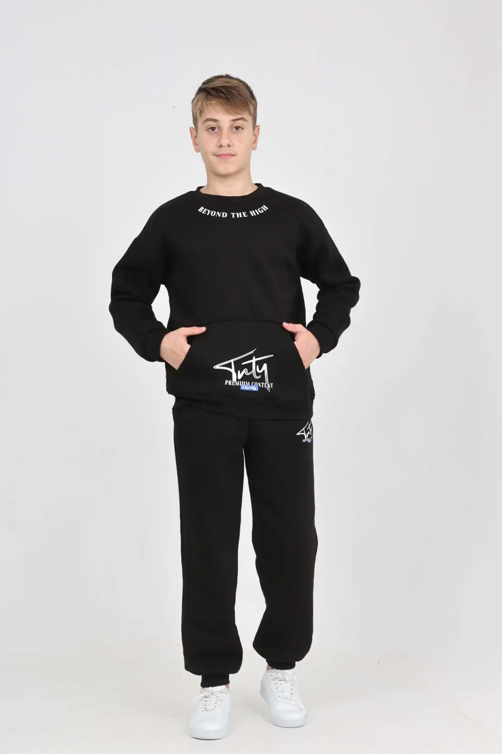 Toontoy Erkek Çocuk Relax Fit Bisiklet Yaka Cepli  Baskılı Sweats