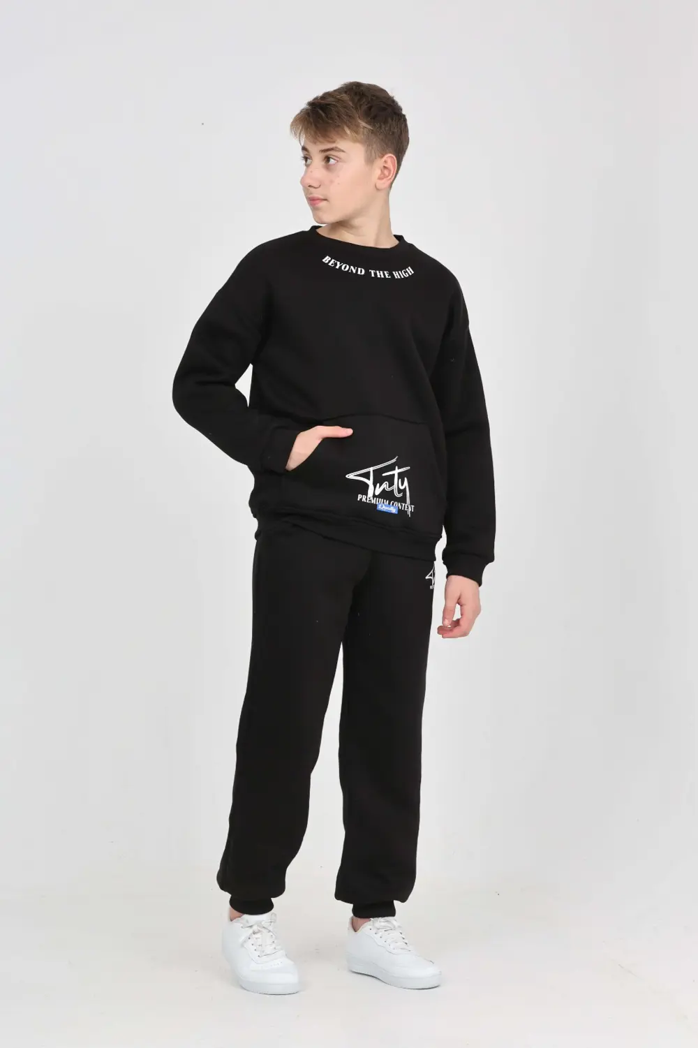 Toontoy Erkek Çocuk Relax Fit Bisiklet Yaka Cepli  Baskılı Sweats