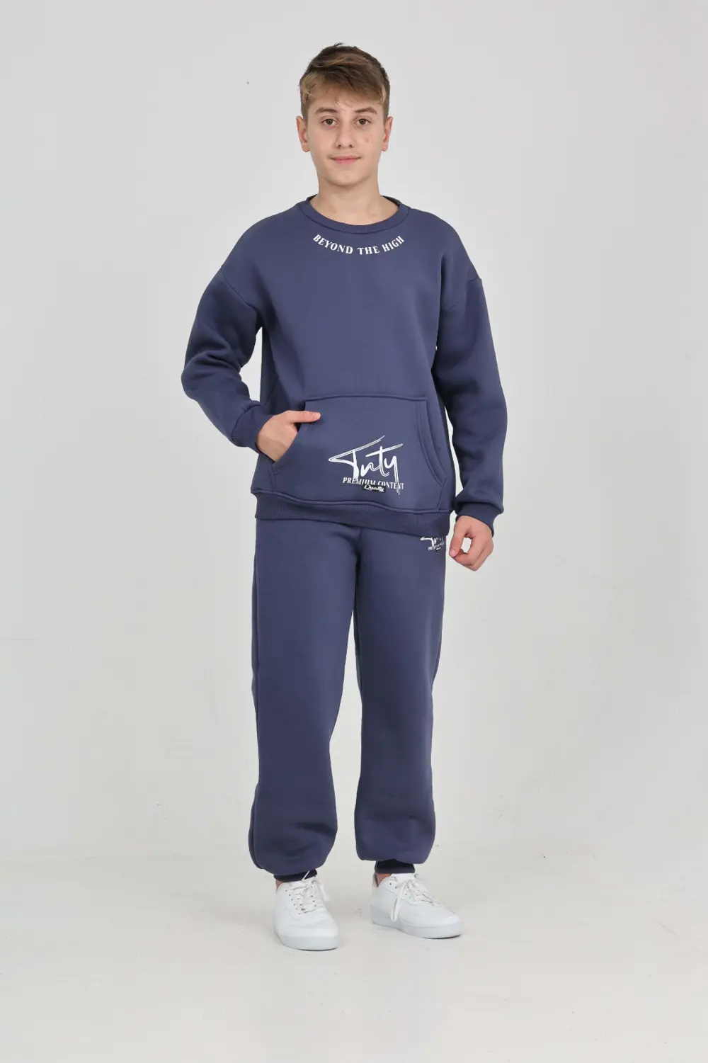 Toontoy Erkek Çocuk Relax Fit Bisiklet Yaka Cepli  Baskılı Sweats