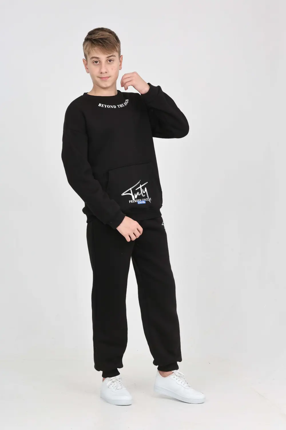 Toontoy Erkek Çocuk Relax Fit Bisiklet Yaka Cepli  Baskılı Sweats