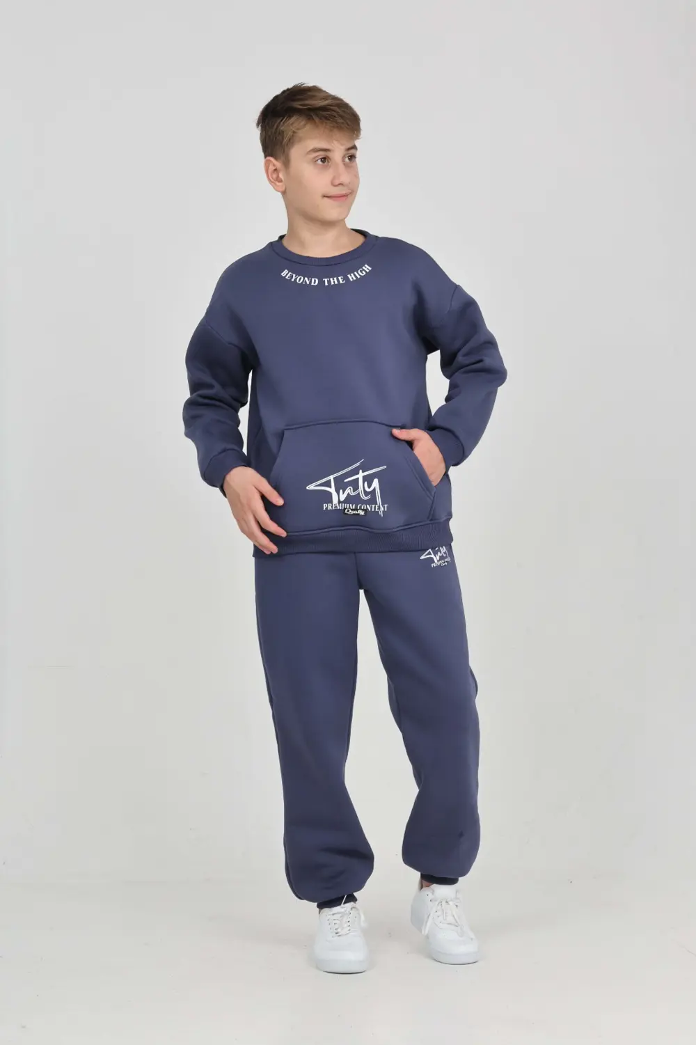 Toontoy Erkek Çocuk Relax Fit Bisiklet Yaka Cepli  Baskılı Sweats