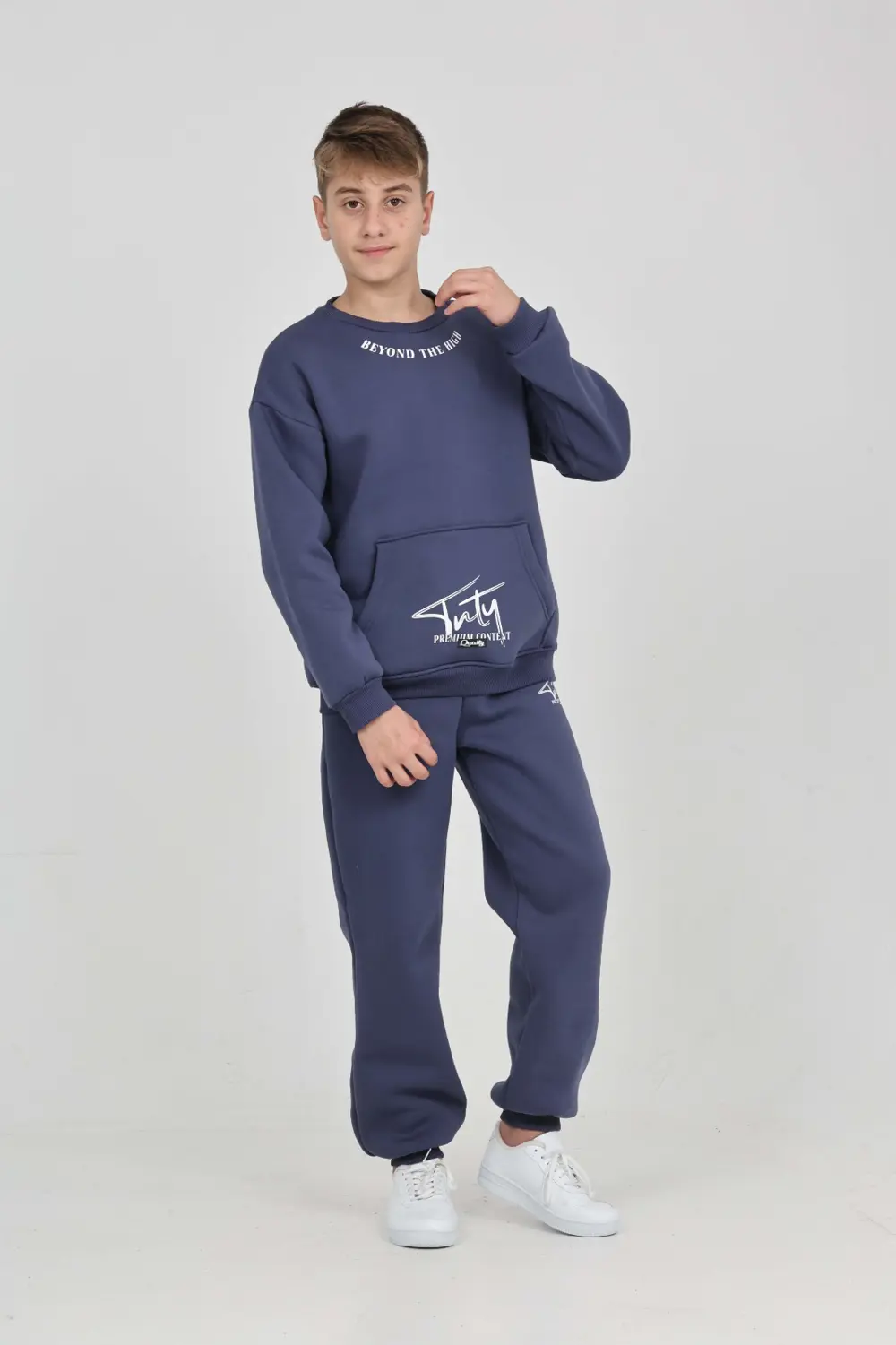 Toontoy Erkek Çocuk Relax Fit Bisiklet Yaka Cepli  Baskılı Sweats