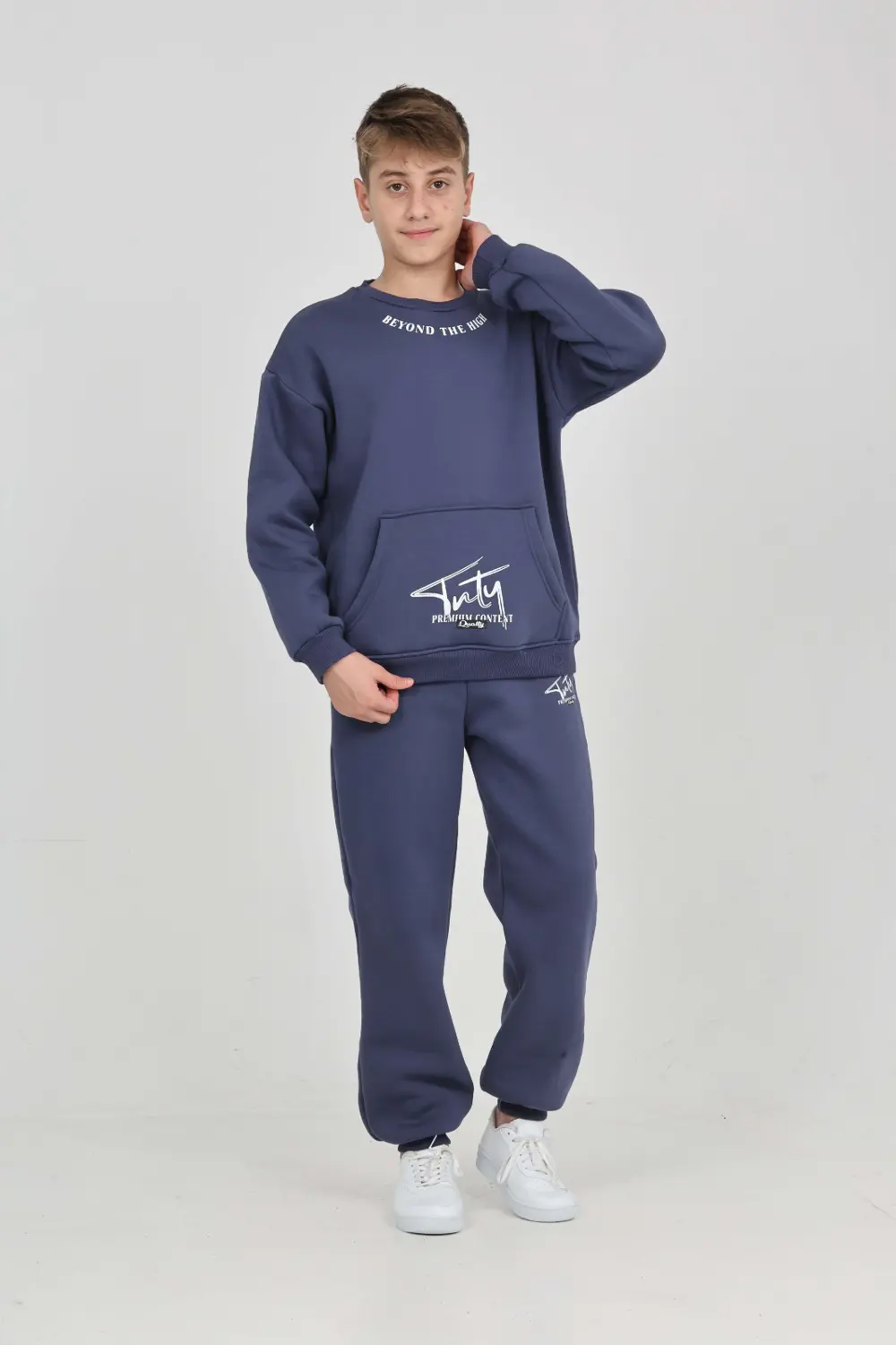 Toontoy Erkek Çocuk Relax Fit Bisiklet Yaka Cepli  Baskılı Sweats