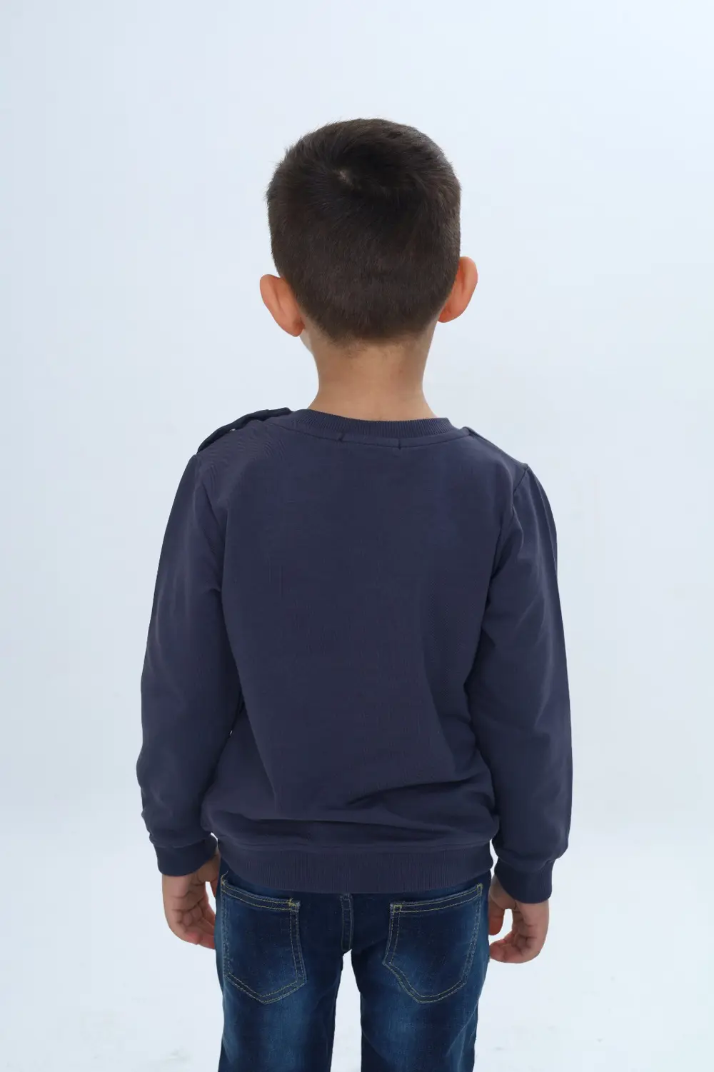 Toontoy Erkek Çocuk Relax Fit Bisiklet Yaka Omuzu Çıtçıtlı Sweats