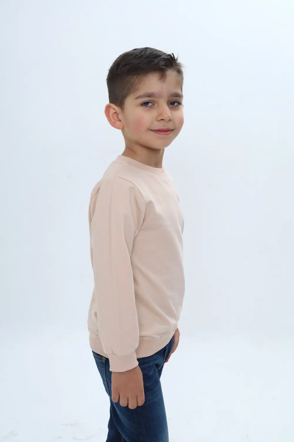 Toontoy Erkek Çocuk Relax Fit Bisiklet Yaka Omuzu Çıtçıtlı Sweats