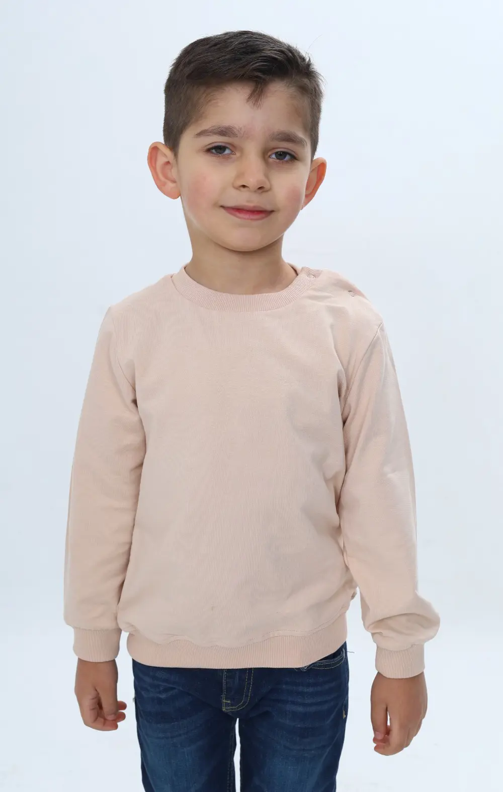 Toontoy Erkek Çocuk Relax Fit Bisiklet Yaka Omuzu Çıtçıtlı Sweats