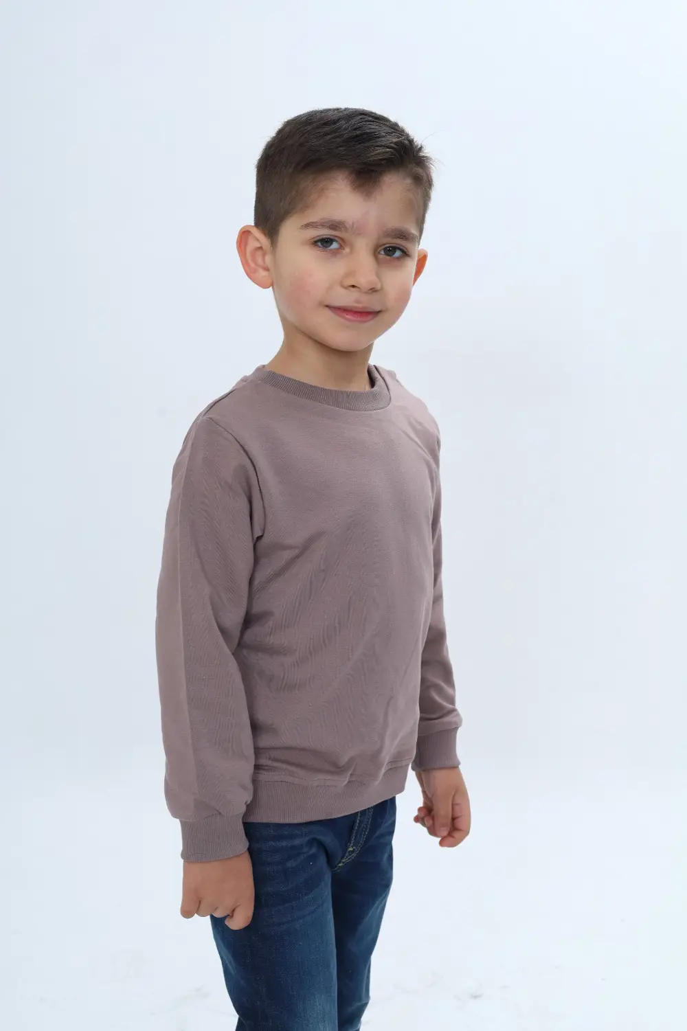 Toontoy Erkek Çocuk Relax Fit Bisiklet Yaka Omuzu Çıtçıtlı Sweats