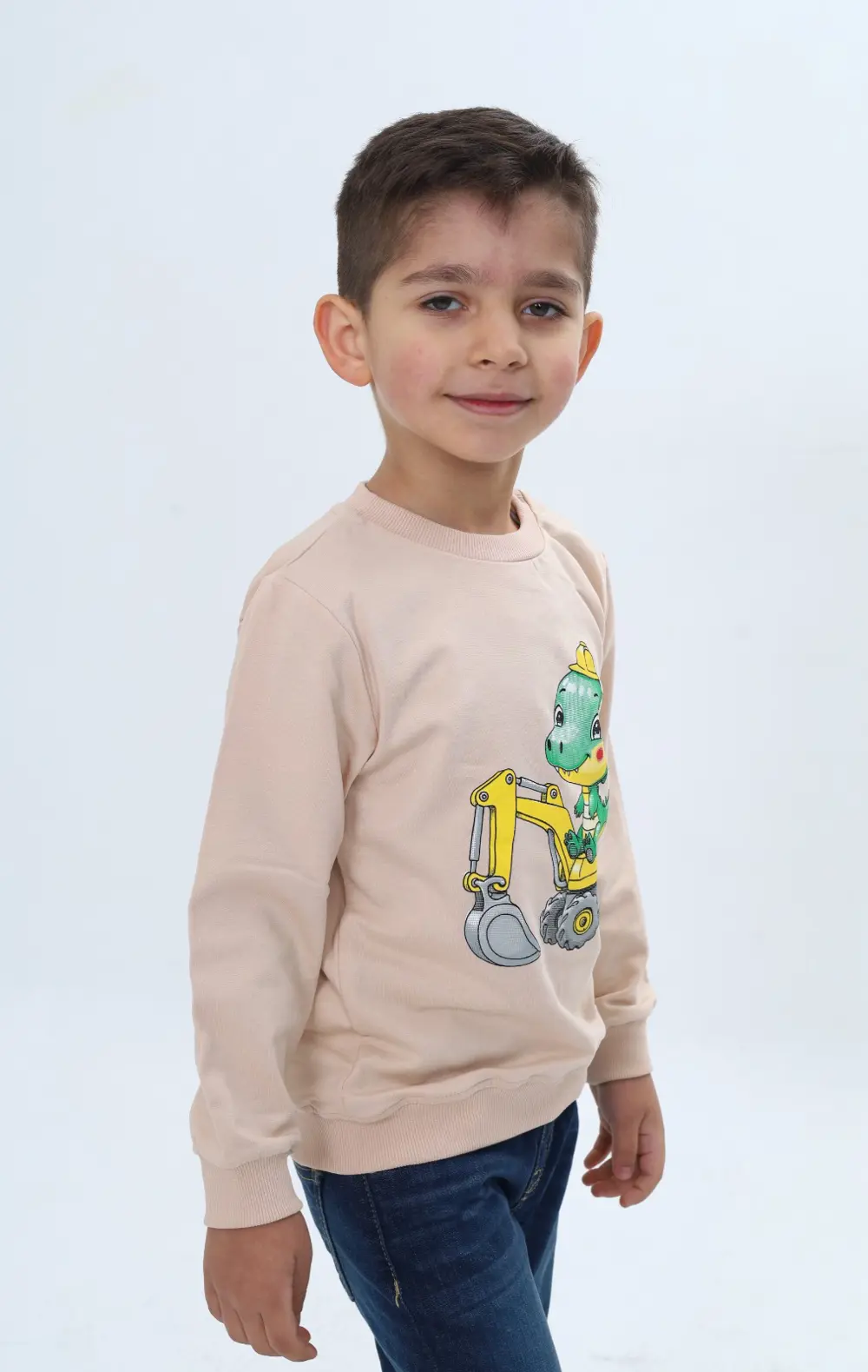 Toontoy Erkek Çocuk Relax Fit Bisiklet Yaka Omuzu Çıtçıtlı Baskıl