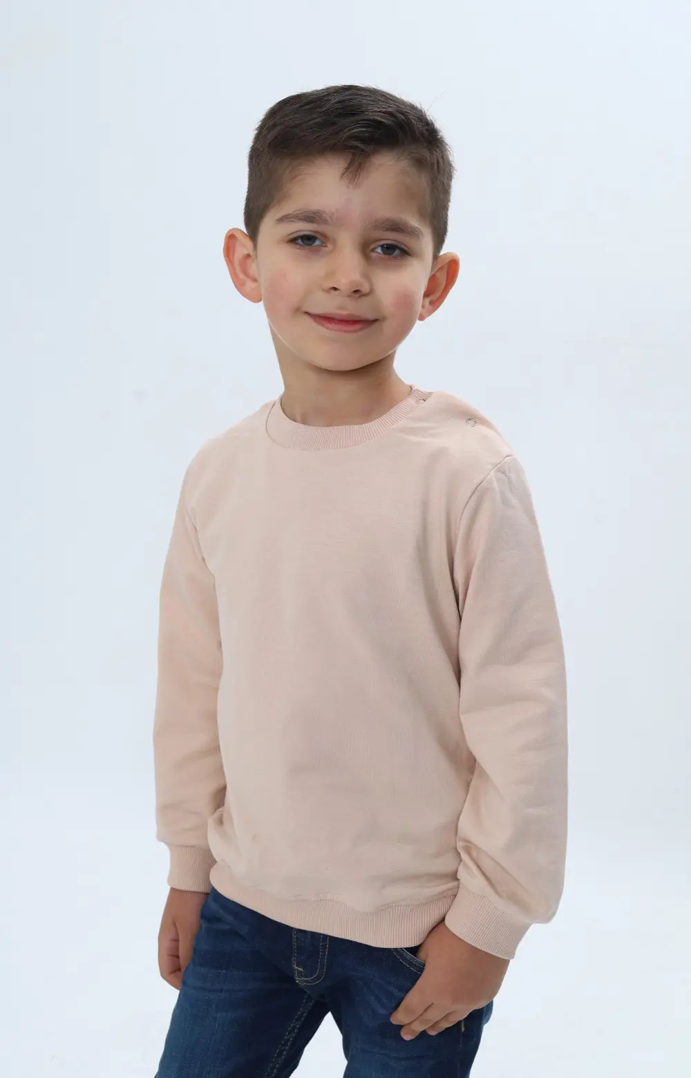 Toontoy Erkek Çocuk Relax Fit Bisiklet Yaka Omuzu Çıtçıtlı Sweats