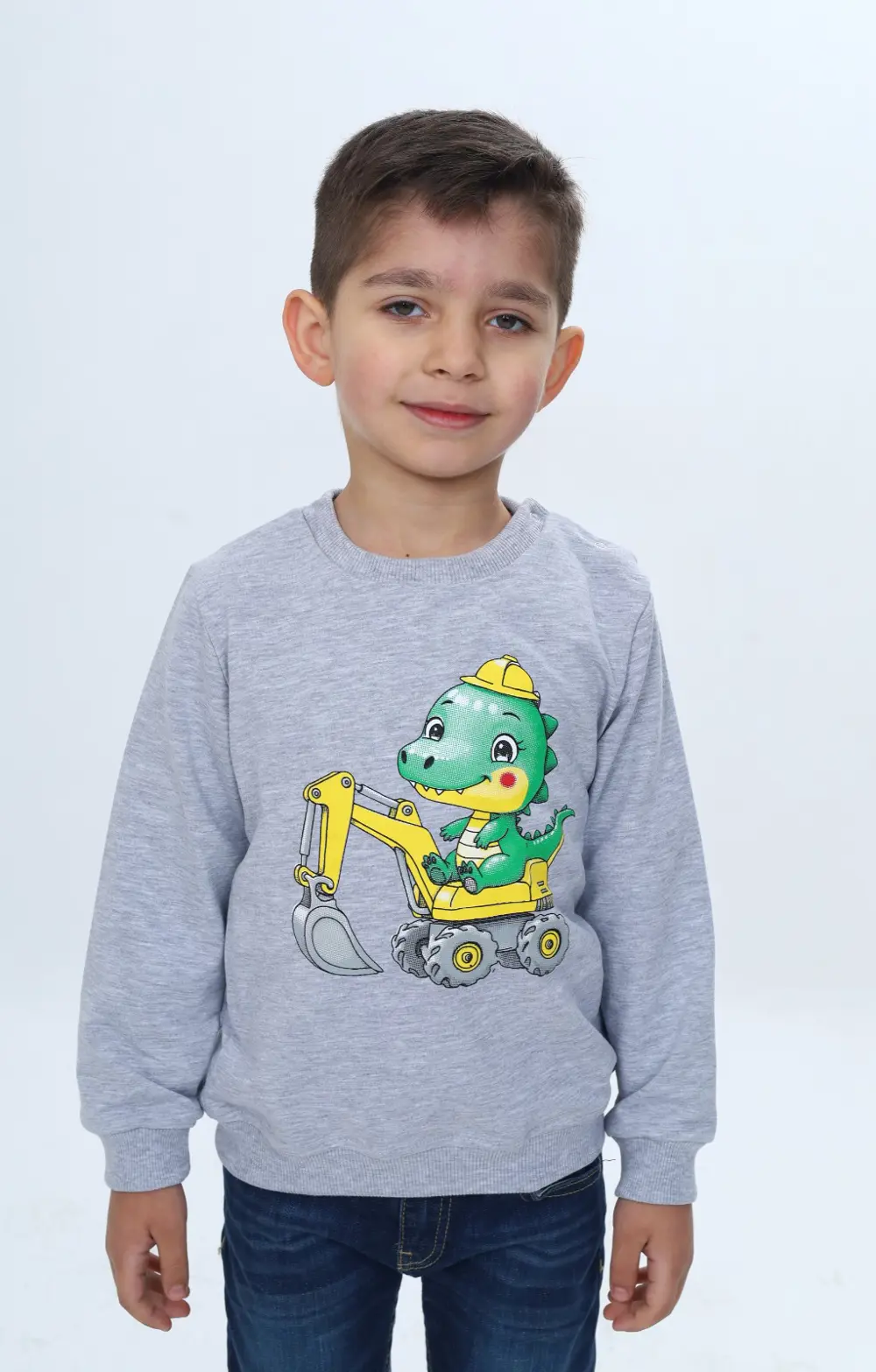 Toontoy Erkek Çocuk Relax Fit Bisiklet Yaka Omuzu Çıtçıtlı Baskıl