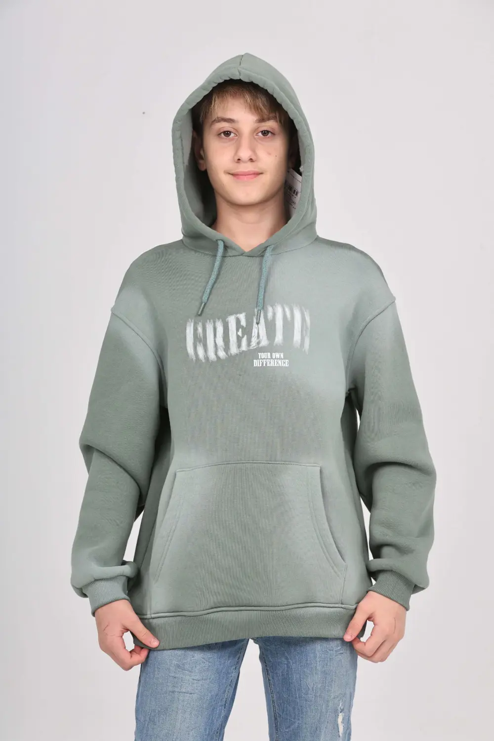 Toontoy Erkek Çocuk Relax Fit Kapüşonlu Cepli Baskılı Sweatshirt