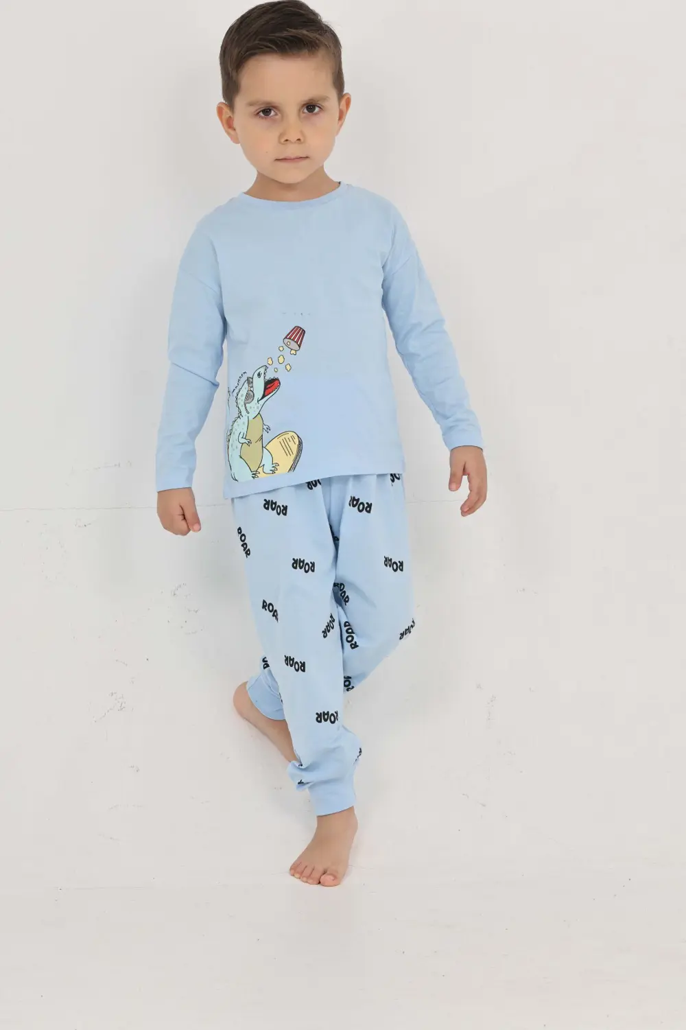 Toontoy Erkek Çocuk Roar Baskılı Pijama Takım