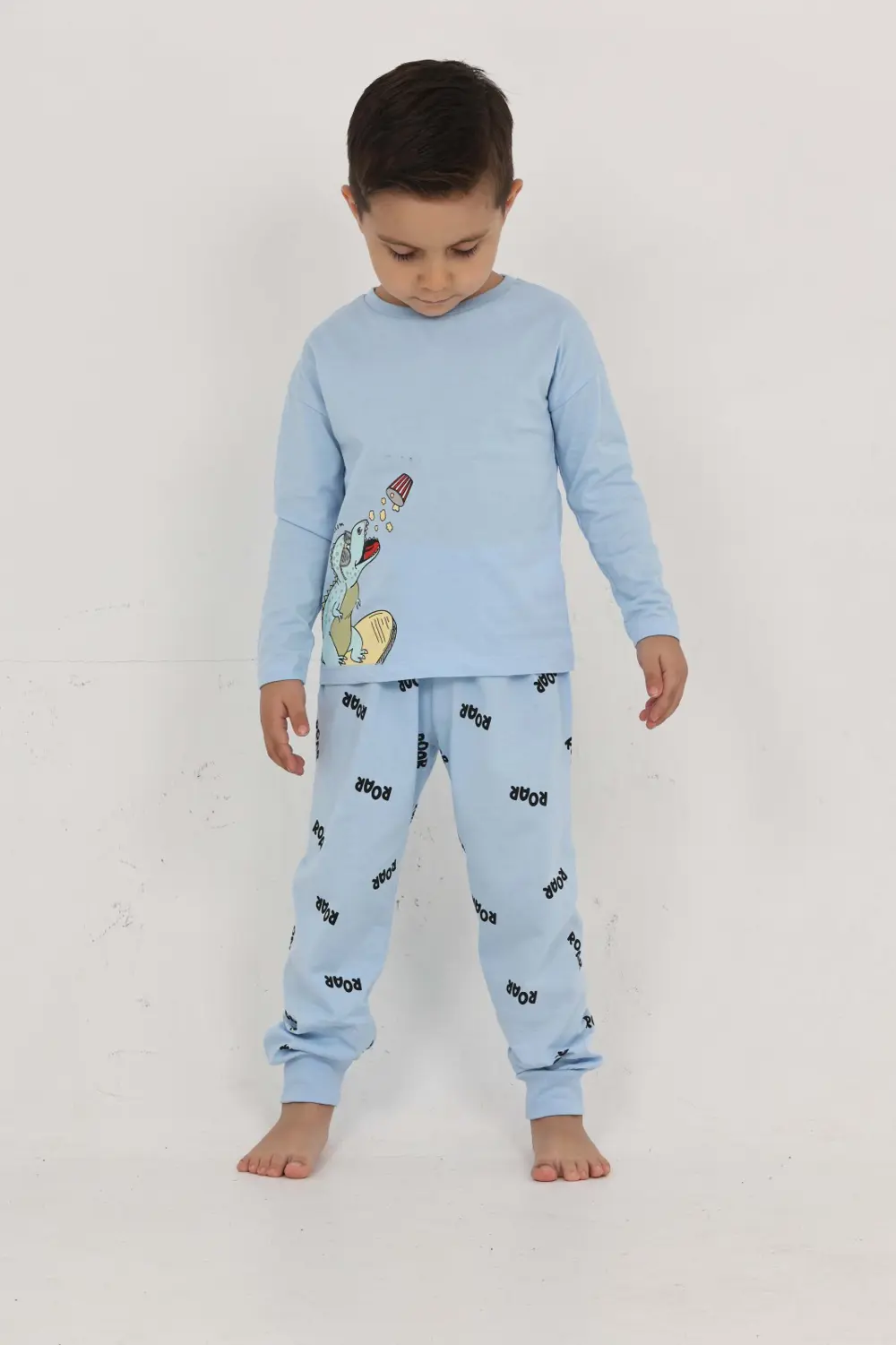 Toontoy Erkek Çocuk Roar Baskılı Pijama Takım