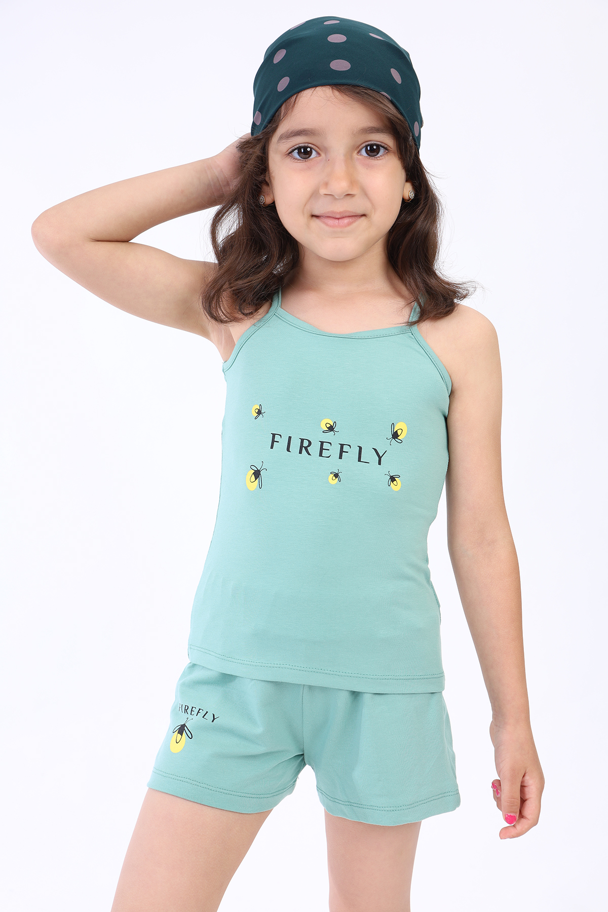 Toontoy Kız Bebek  Arı Baskılı Şortlu Takım