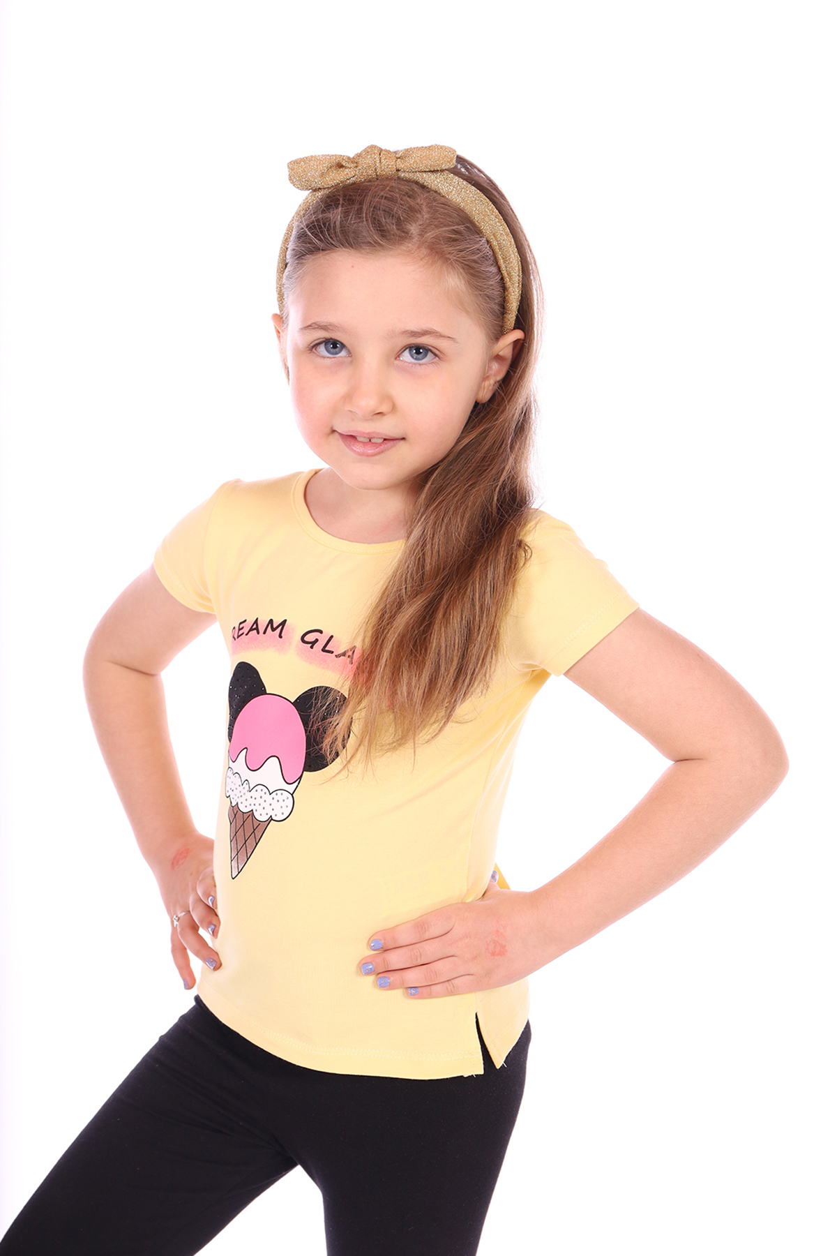 Toontoy Kız Bebek Dondurma Yazı Baskılı Tişört