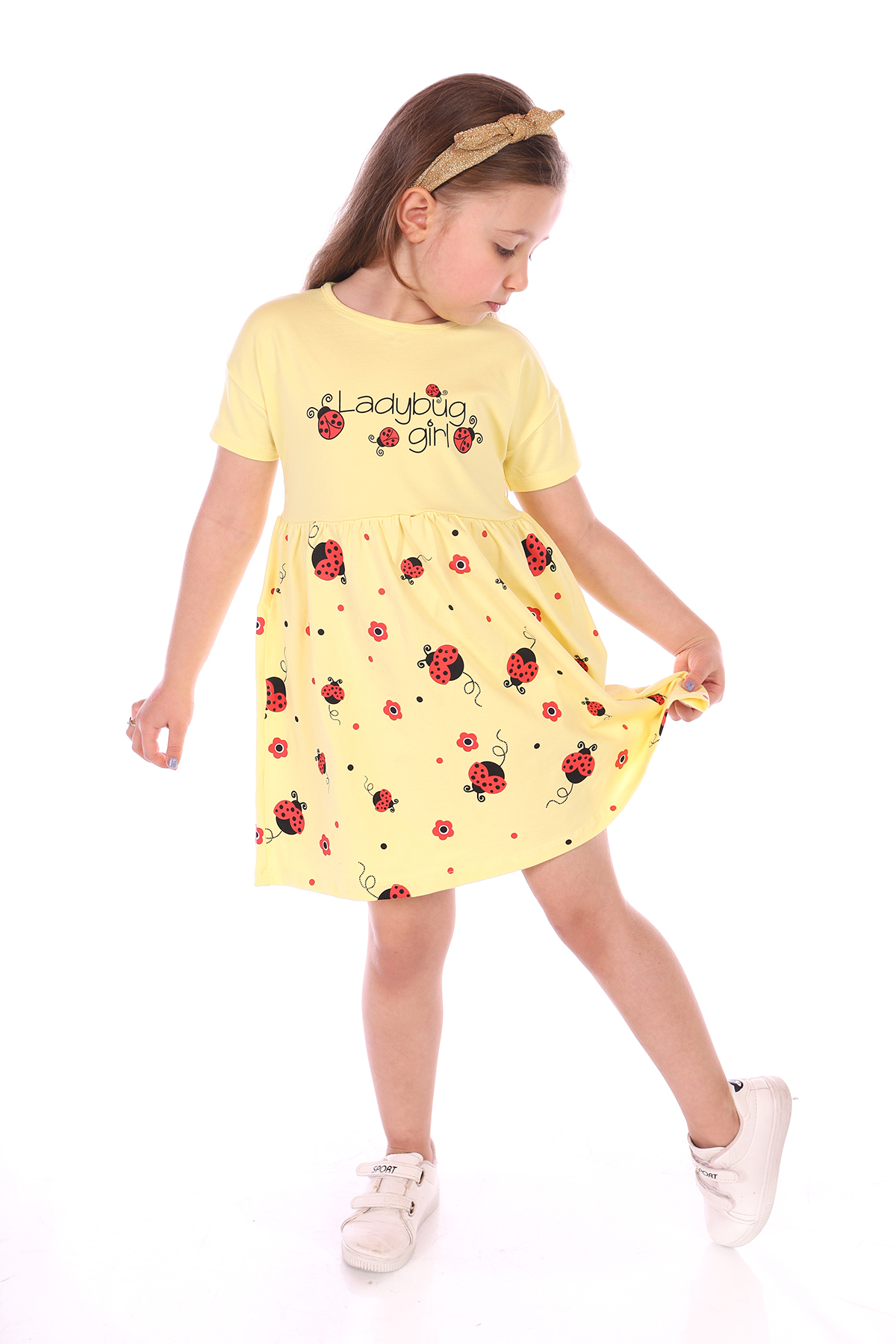 Toontoy Kız Bebek Ladybug Girl Uğur Böcek Baskılı Elbise