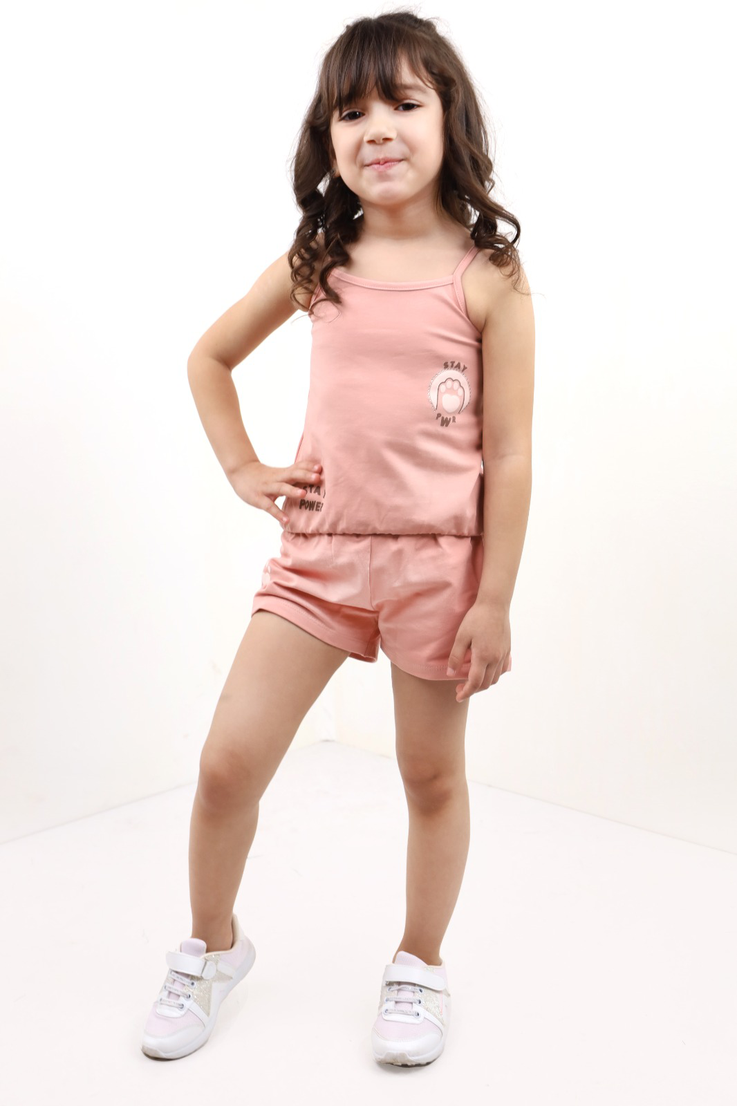 Toontoy Kız Bebek Baskılı Şortlu Takım