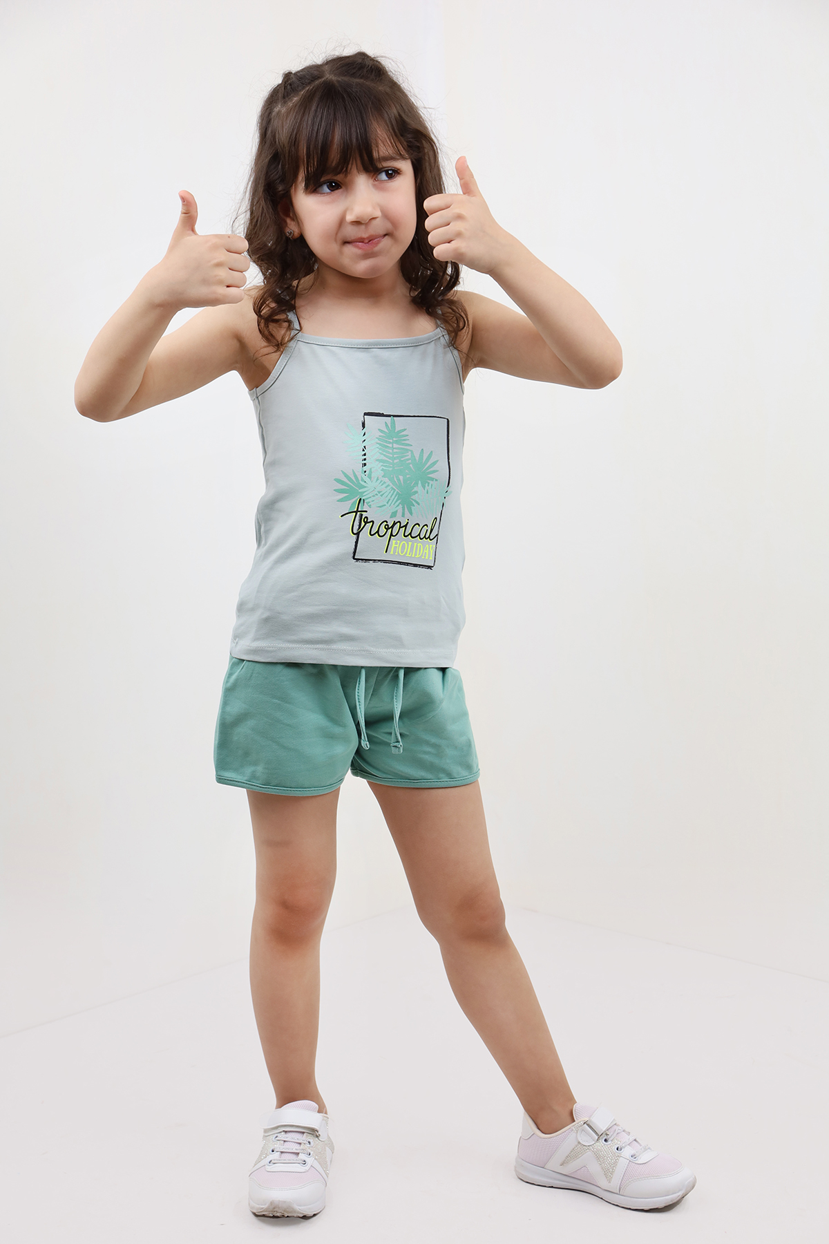 Toontoy Kız Bebek Baskılı Şortlu Takım