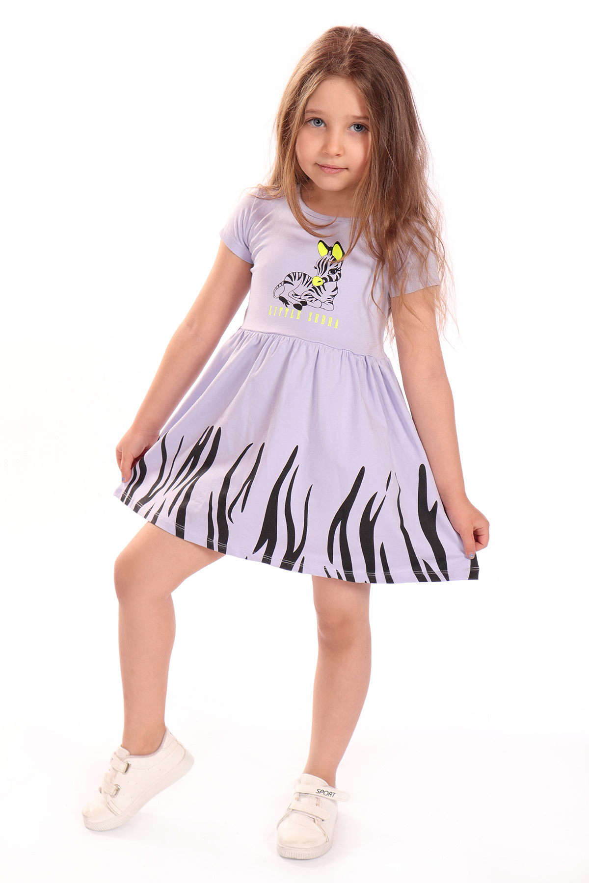 Toontoy Kız Bebek Baskılı Elbise