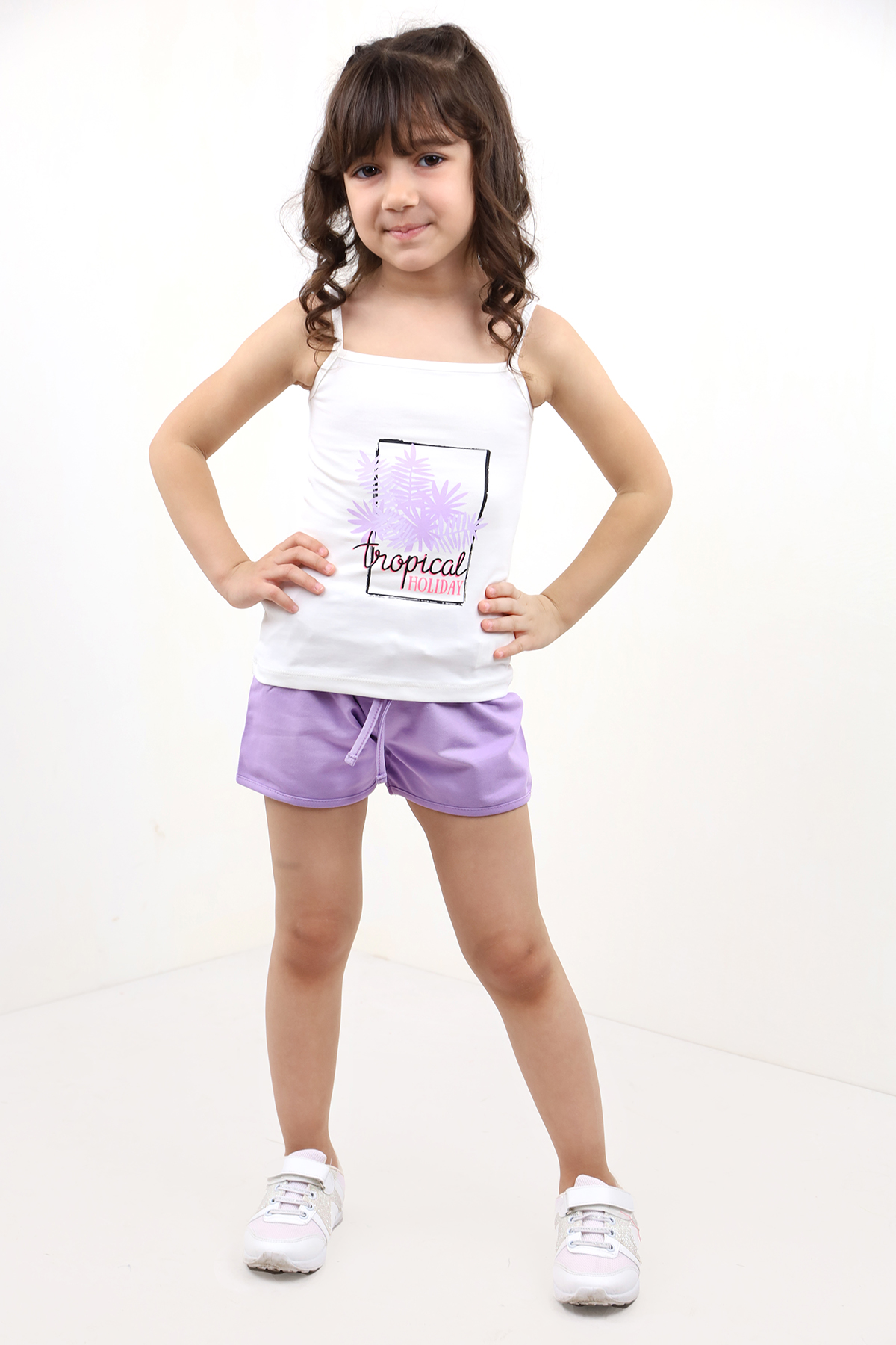 Toontoy Kız Bebek Baskılı Şortlu Takım