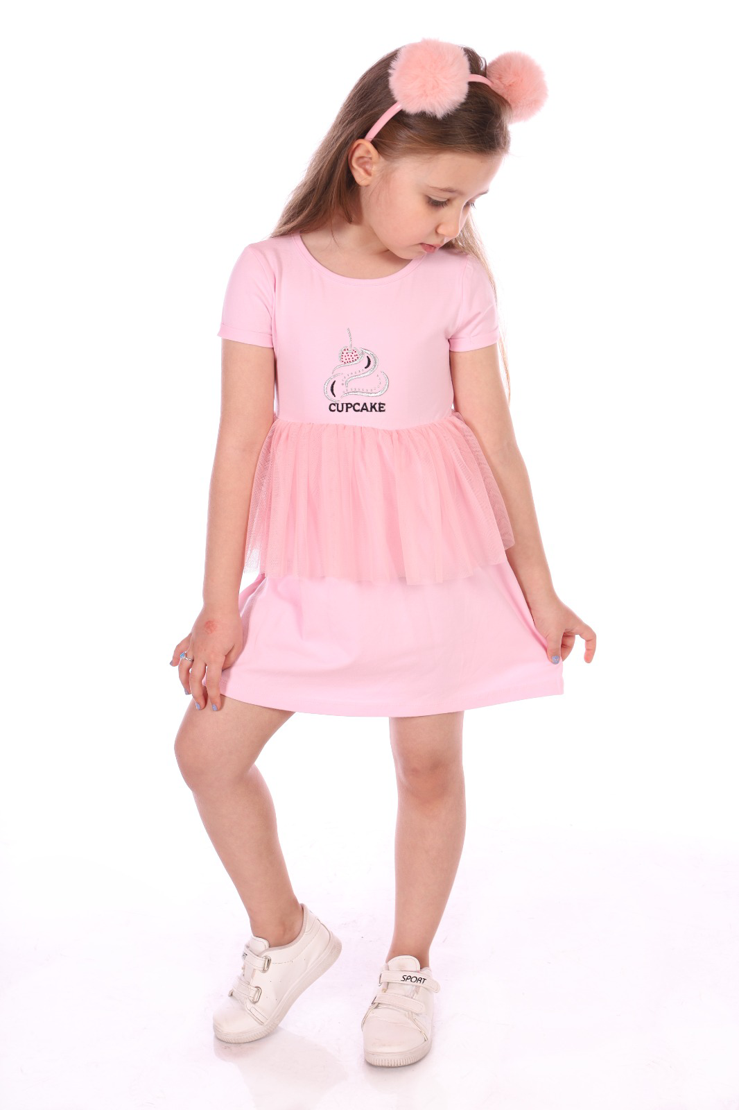 Toontoy Kız Bebek Cup Cake Nakışlı Elbise