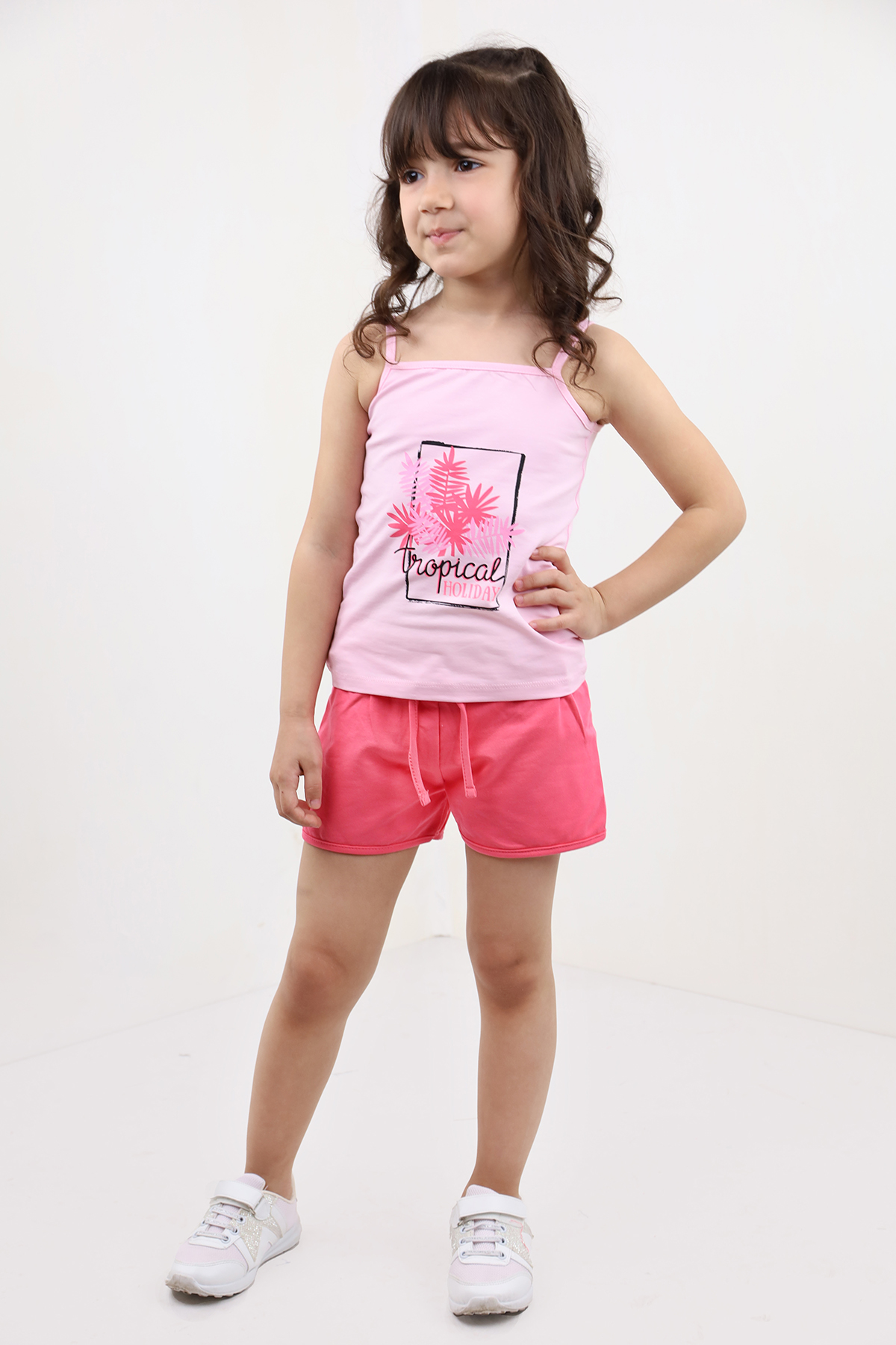 Toontoy Kız Bebek Baskılı Şortlu Takım