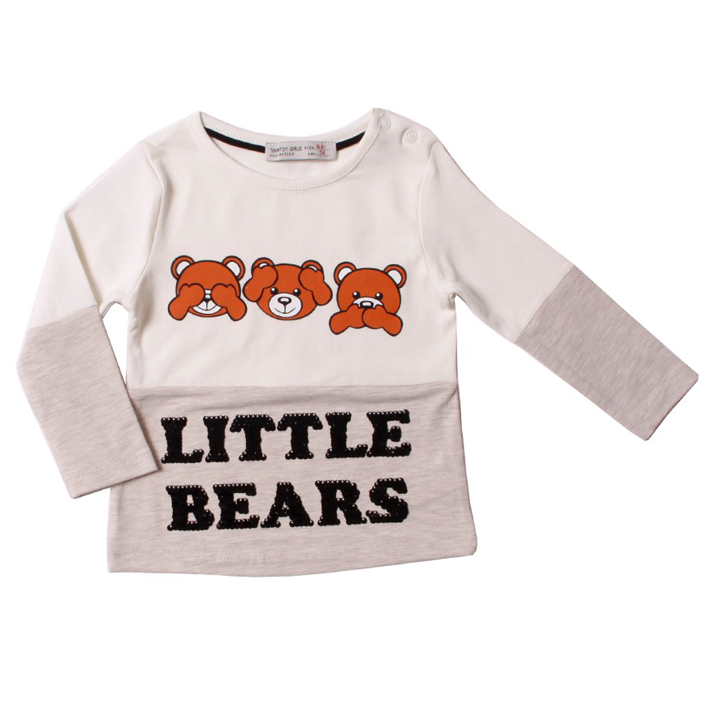 Toontoy Kız Bebek Tişört Little Bears Baskılı