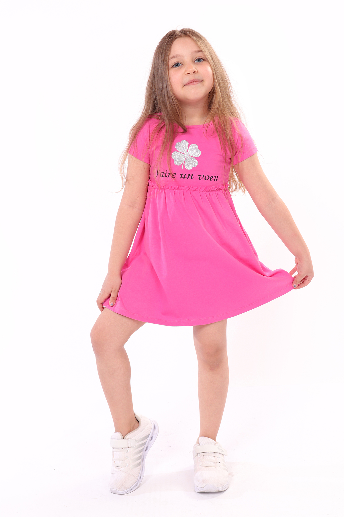 Toontoy Kız Bebek Faire Un Voeu Baskılı Elbise