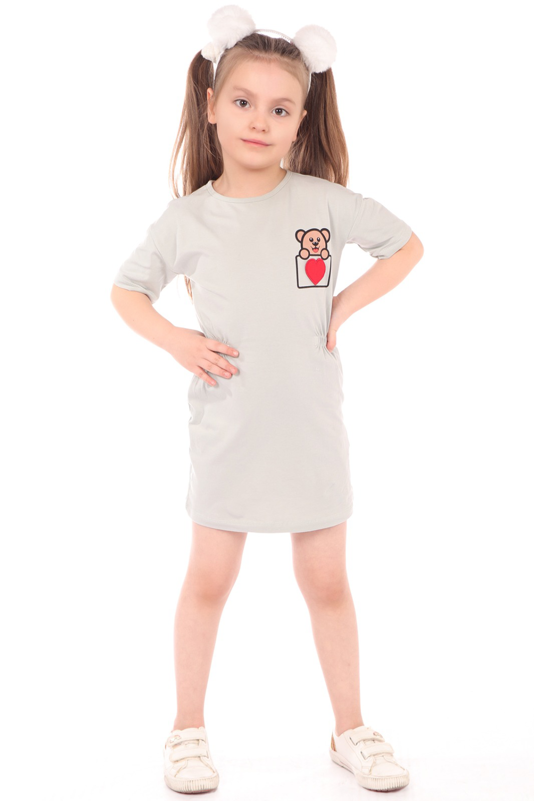 Toontoy Kız Bebek Nakışlı Elbise