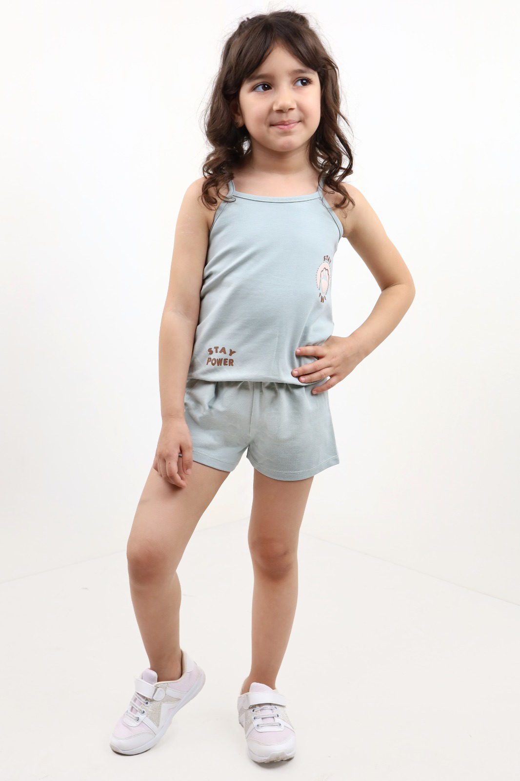 Toontoy Kız Bebek Baskılı Şortlu Takım