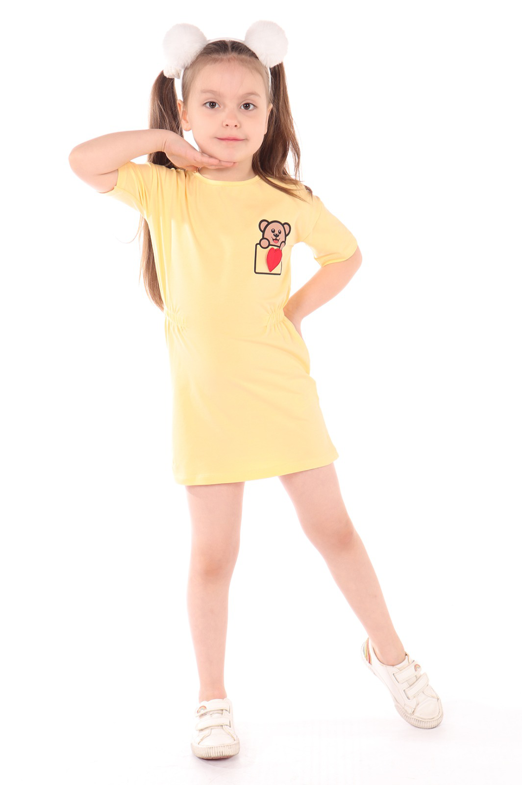 Toontoy Kız Bebek Nakışlı Elbise