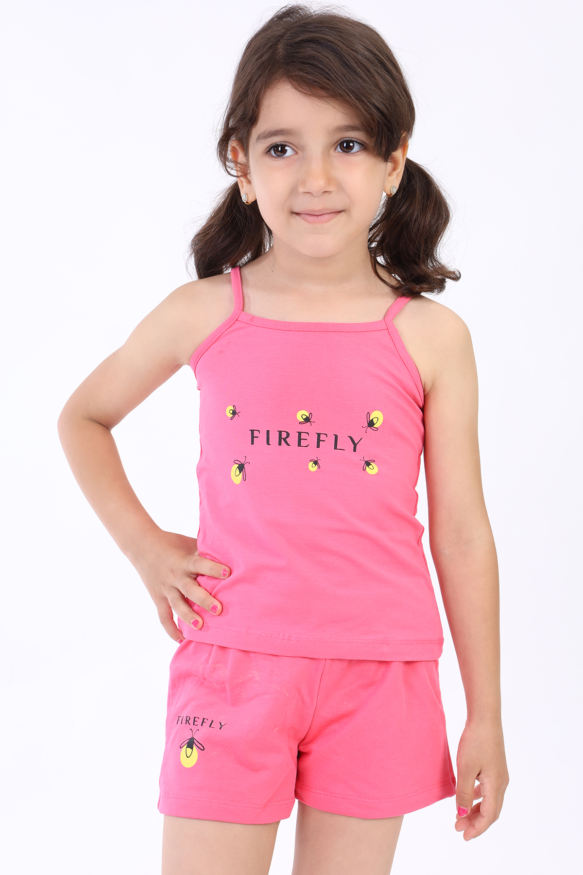 Toontoy Kız Bebek  Arı Baskılı Şortlu Takım