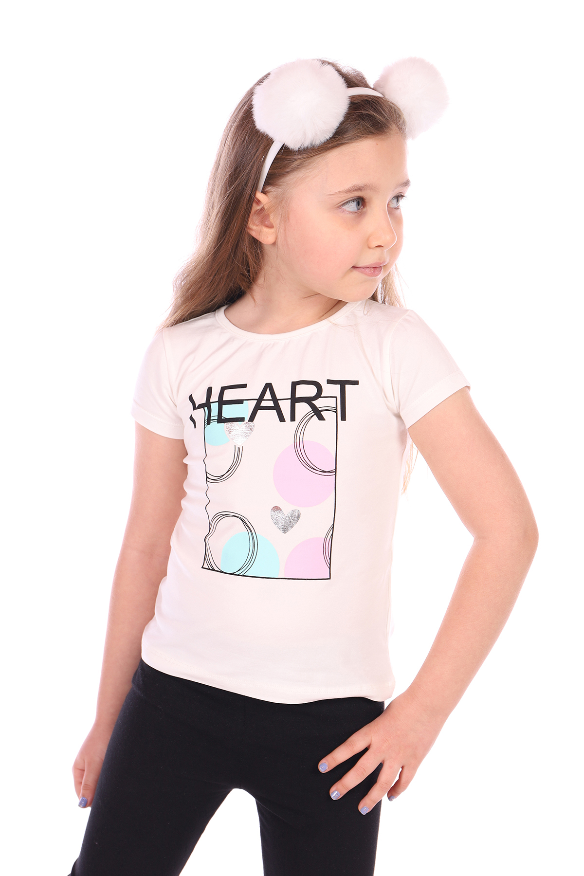 Toontoy Kız Bebek Heart Baskılı Tişört