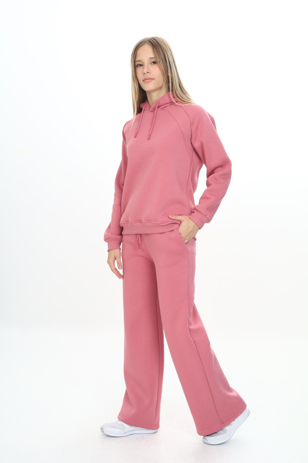 Toontoy Kız Çocuk Reglan Kol Kapüşonlu Eşofman Takım