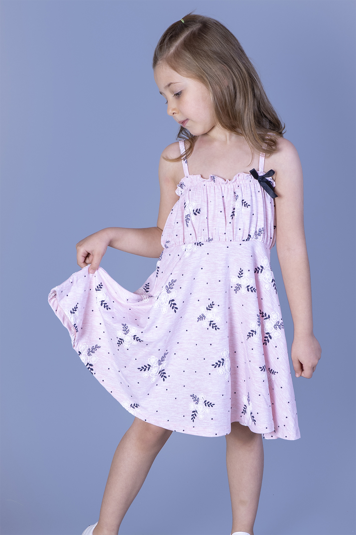 Toontoy Kız Çocuk Komple Çiçek Desenli Elbise