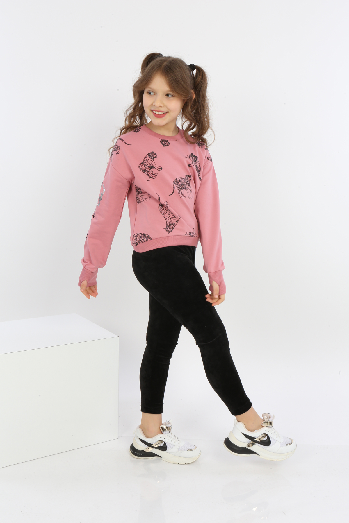Toontoy Kız Çocuk Tiger Trend Baskılı Sweatshirt
