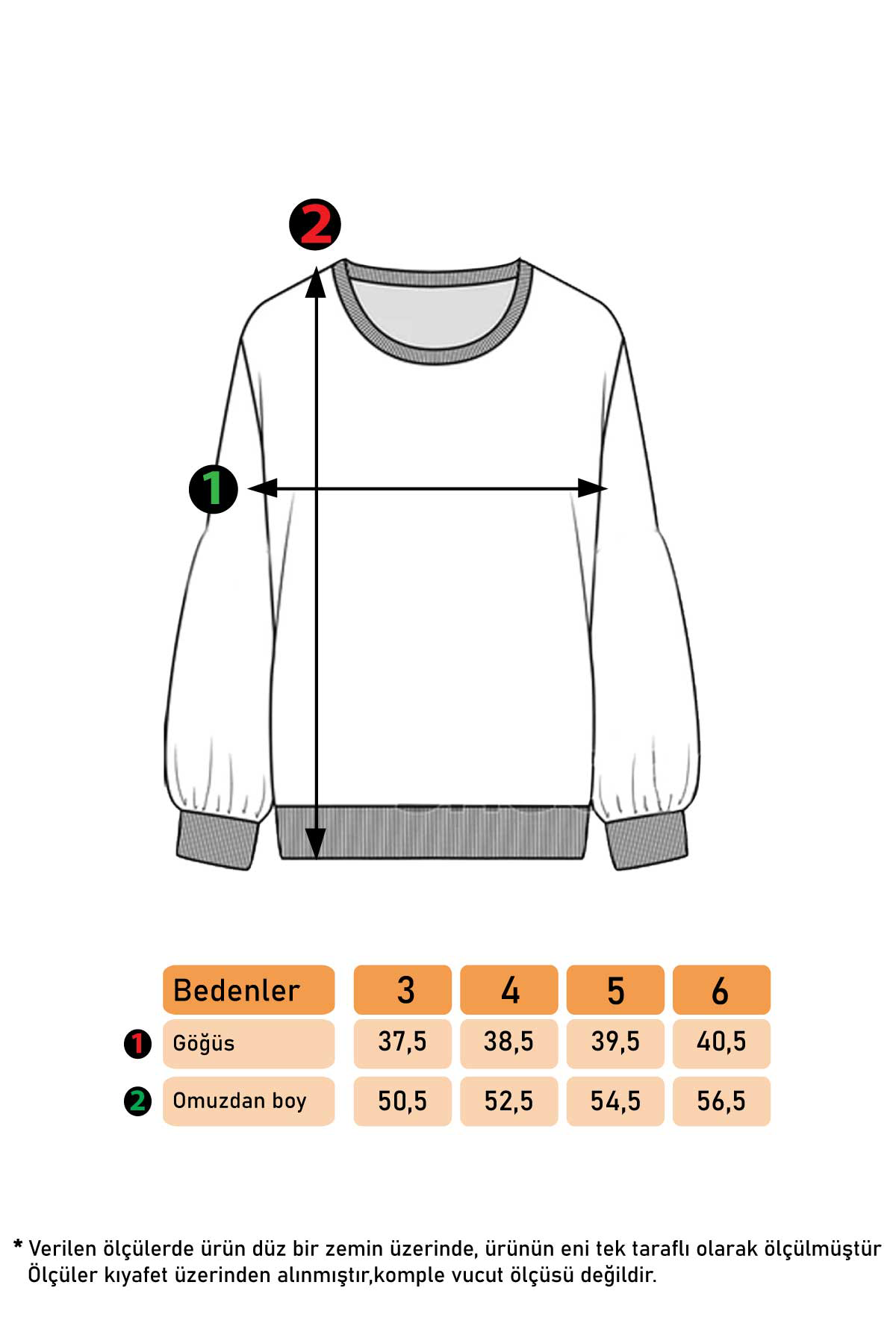 Toontoy Kız Çocuk Baskılı Balon Kol Sweatshirt